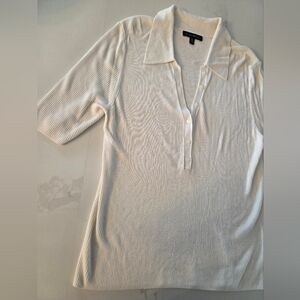 Silk Rayon Cashmere Blend Banana Republic Super Soft Ribbed Polo Top